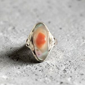 Antique Victorian Sterling Blister Pearl Ring
